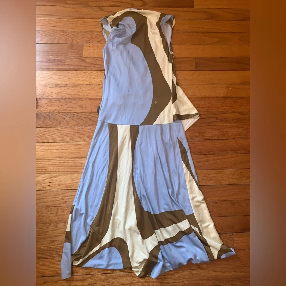 Issa London Navy Silk Jersey Wrap Dress 4